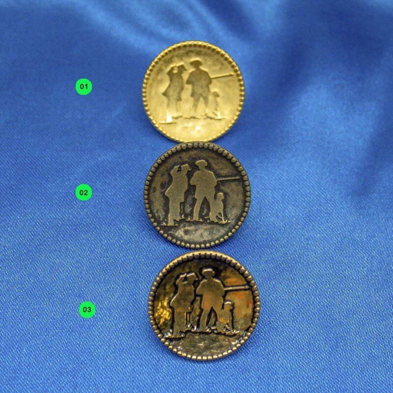 Trachtenknopf aus Metall, Jäger, 20 mm