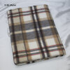 Wollflanell Karo ecru-beige-blau, 0,85 Meter
