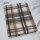 Wollflanell Karo ecru-beige-blau, 0,85 Meter