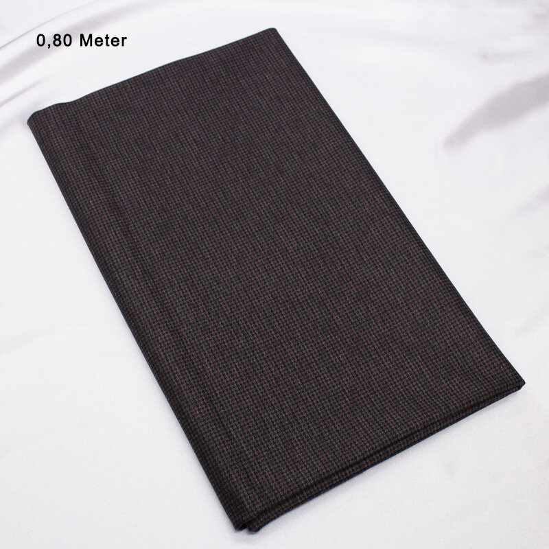 Winterjersey "DIGI" Druck Hahnentritt 3 mm, grau-bordeaux, 0,80 Meter