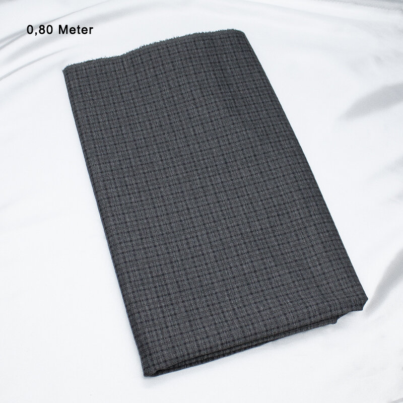 Winterjersey "DIGI" Druck Karo Serie 12 mm,grau-schwarz , 0,80 Meter