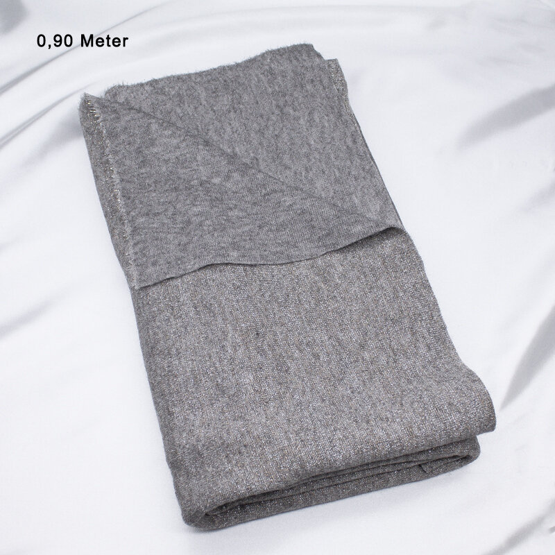 Lurex Doubleface Strick, grau-kupfer , 0,90 Meter