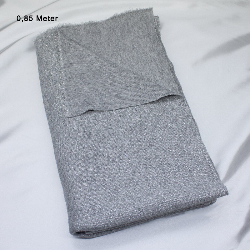 Lurex Doubleface Strick, hellgrau-silber , 0,85 Meter