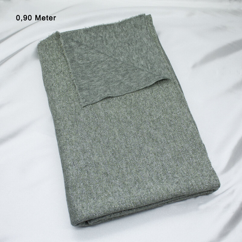 Lurex Doubleface Strick, weißgrün-silber , 0,90 Meter
