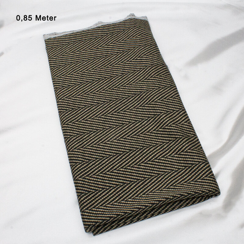Winterjersey "DIGI" Druck Fischgrat 25 mm, beige, 0,85 Meter