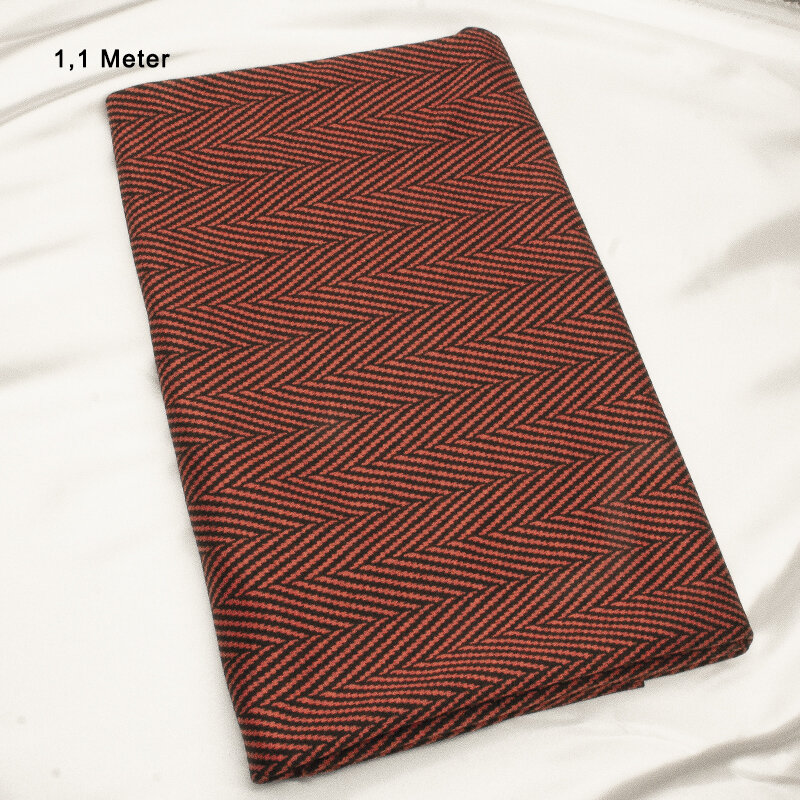 Winterjersey "DIGI" Druck Fischgrat 25 mm, terracotta, 1,10 Meter