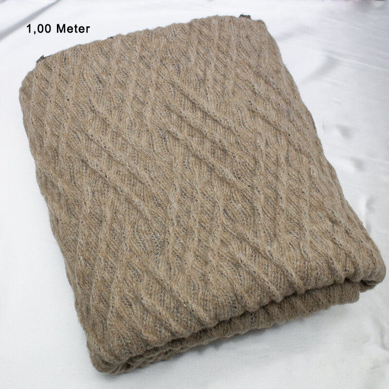 Winterjersey "DIGI" Druck Fischgrat 25 mm, hellbraun, 1,00 Meter