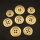 Metallknopf klassisch, gold- matt, 15 bis 20mm