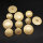 Metallknopf mit Muster, gold-matt, 15 bis 22mm