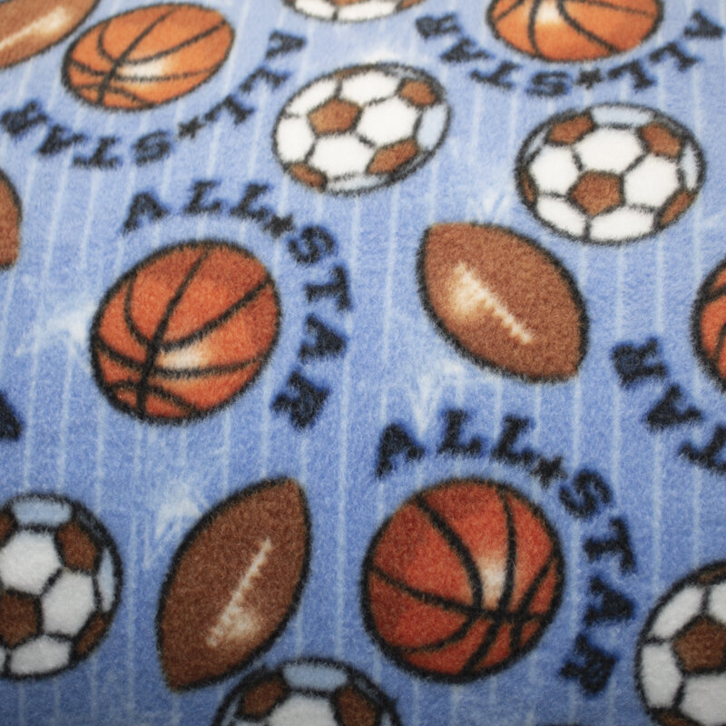 Anti Pilling Fleece Druck Bälle, hellblau