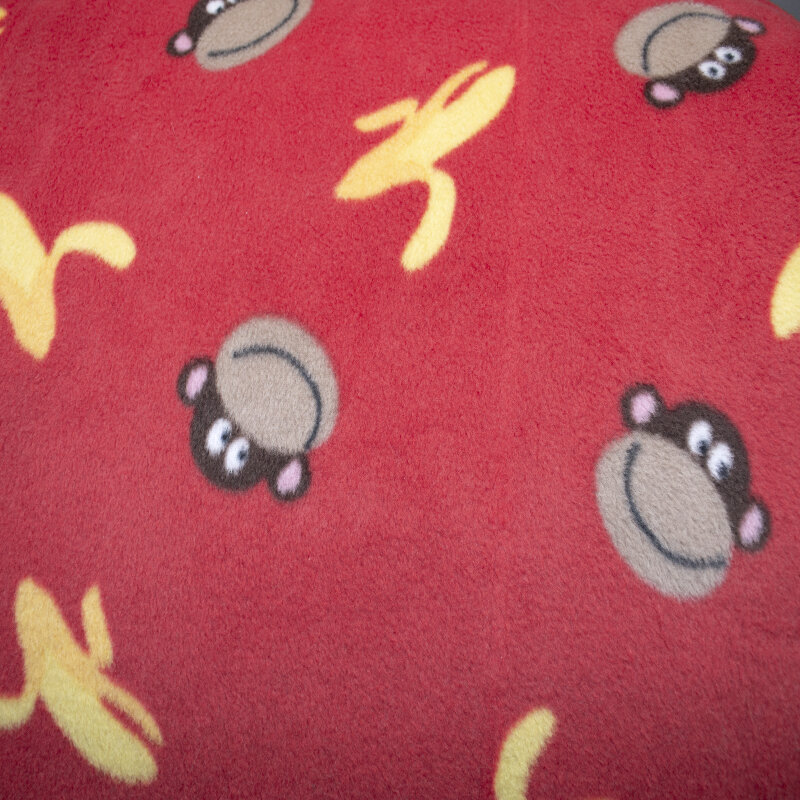 Anti Pilling Fleece Druck Affen, rot