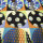 Anti Pilling Fleece Druck Kreise, limette-orange