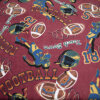 Anti Pilling Fleece Druck Football, bordeaux