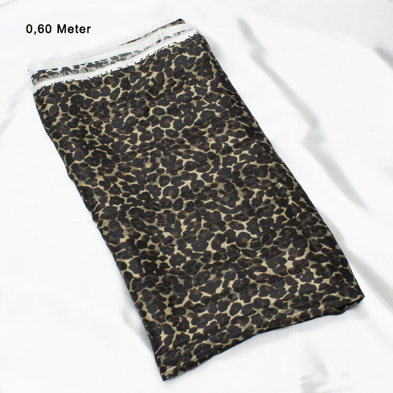 Chiffon Ausbrennerstreifen mit Lurex Animal,beige-braun 0,60 Meter