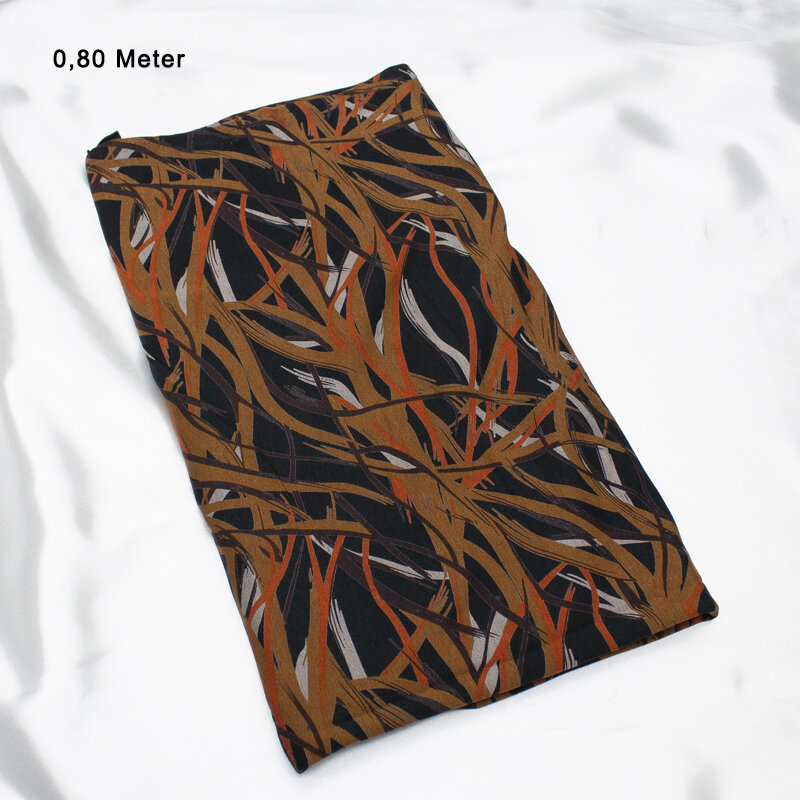 VI Jerseystoffe bedruckt ÖkoTex,  Abstrakt, schwarz-braun-terracotta, 0,80 Meter