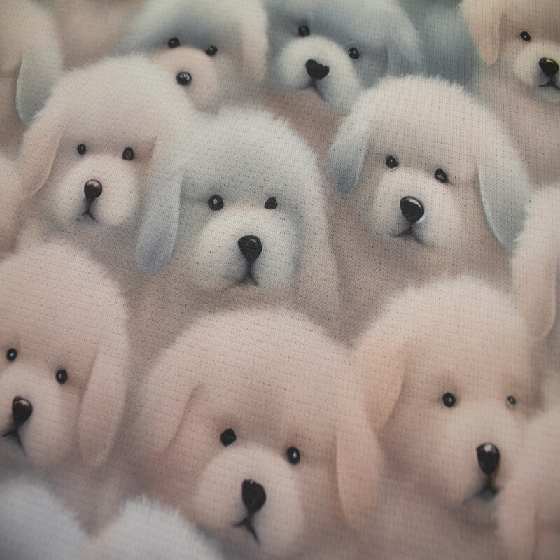 Sweatstoffe angeraut, 3D-Digital Druck, Hunde