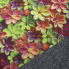 Sweatstoffe angeraut, 3D-Digital Druck Blumen 01...