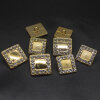 Metallknopf mit Strasssteinen, gold, 18 - 20 mm