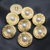 Metallknopf mit Perle, gold, 18 - 22 mm