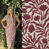 Modestoffe Damen, Sweat Natural Blumen, bordeaux (Kleid)