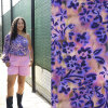 Modestoffe, BW Satin Digital Blumen, lila-violett  (Bluse)