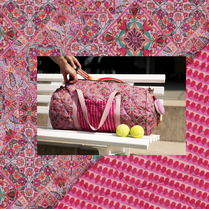 Modestoffe, BW gestept Digital Patchwork, rosa  (Tasche)