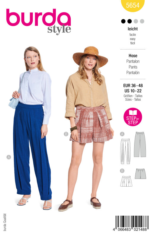 Burda Schnittmuster Damen Hose, Gr. 36 - 48