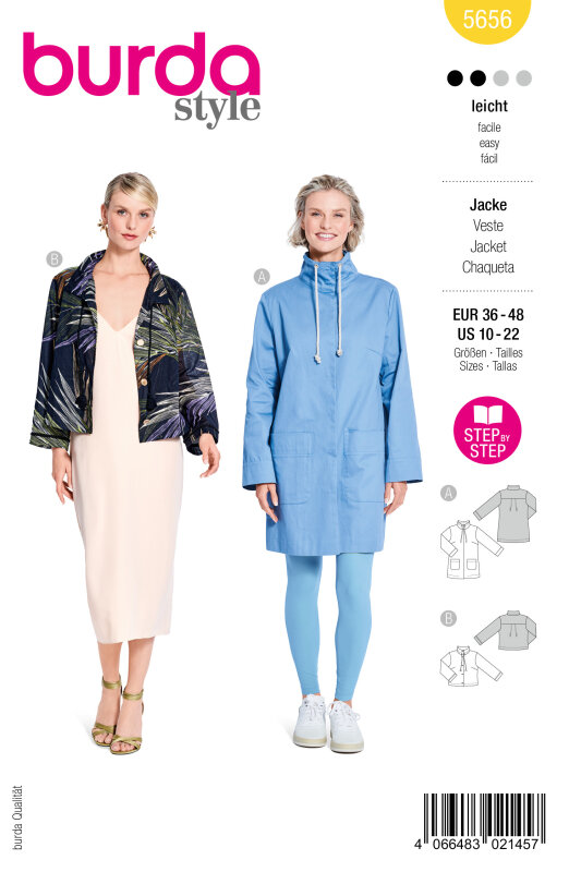 Burda Schnittmuster Damen Jacke, Gr. 36-48