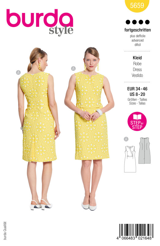 Burda Schnittmuster Damen Kleid, Gr. 34-46