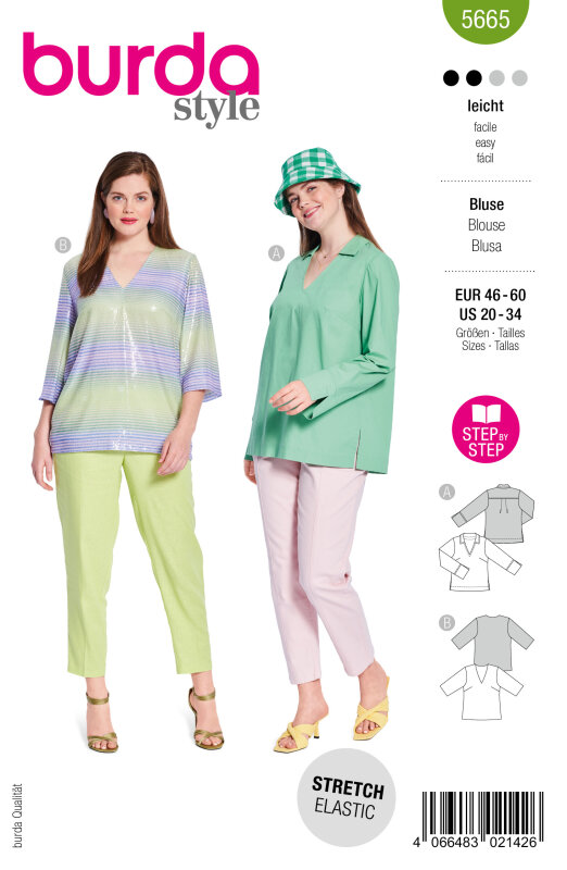 Burda Schnittmuster Damen Bluse, Gr. 46-60