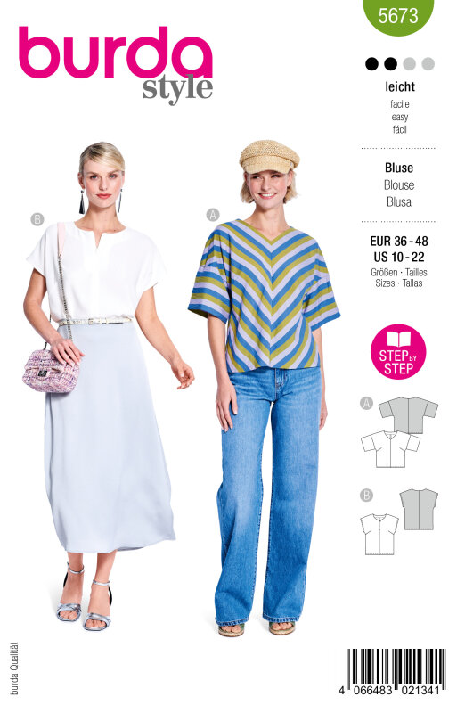 Burda Schnittmuster Damen Bluse, Gr. 36-48