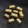 Metallhülsen mit Glitzerstein, gold