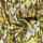 Modestoffe Damen, Satin Velvet Stoff bedruckt, Abstrakt,  Buttergelb (Bluse)
