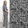 Modestoffe Damen, Viskose-Leinen Stoff bedruckt, Zebra...