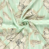 Modestoffe Damen, Chiffon bedruckt, Blumen Mint (Bluse)