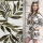 Modestoffe Damen, Viscose Popelin Stoff bedruckt, Blätter, khaki-grün (Jumpsuit)