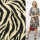 Modestoffe Damen, Viscose Vortex Jersey, bedrukt Zebras, beige (Kleid)