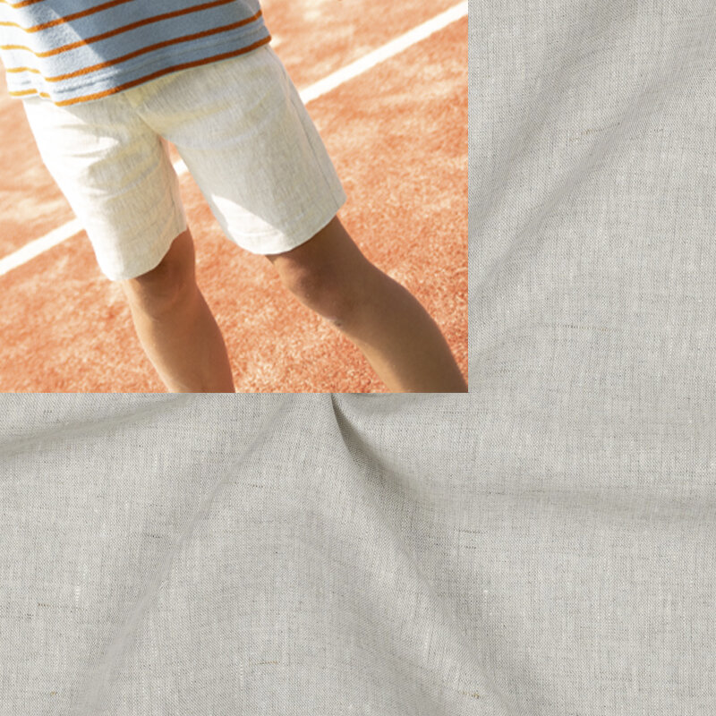 Modestoffe Kinder, Leinen, hellgrau  (Shorts)