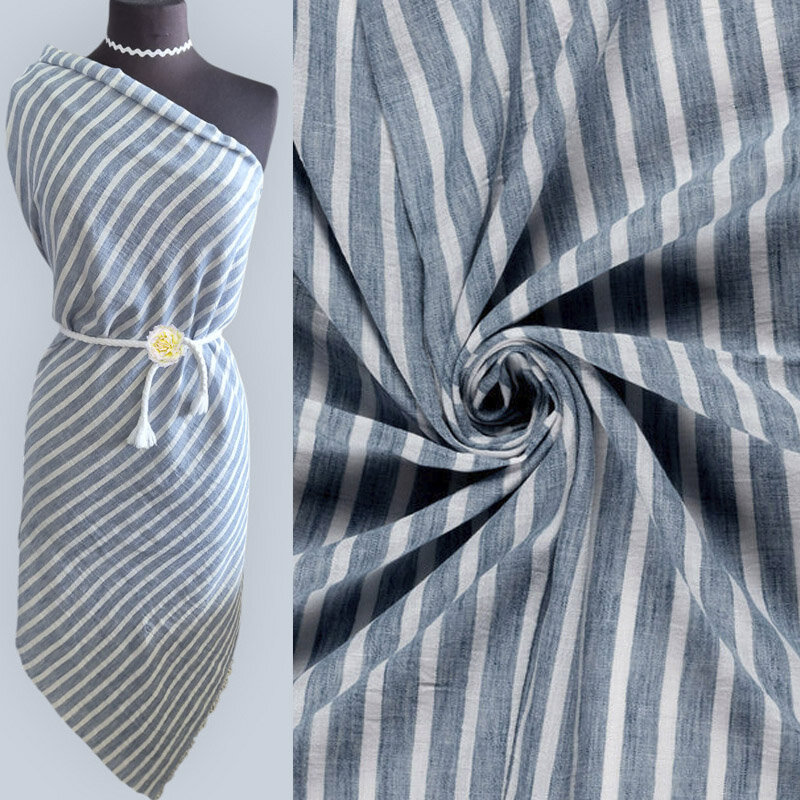 Cotton Streifen 06 indigoblau-weiß