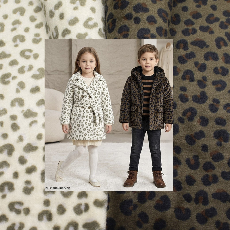 Micro-Fell Stoff mit Leopardenmuster