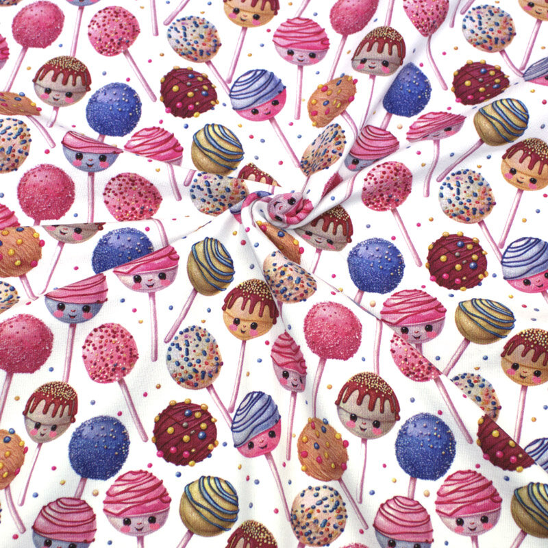 Baumwolljersey Stoff Lollipop Pink