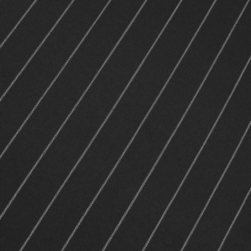 Weicher Stretch-Flanell Stoff „Nadelstreifen“ in Schwarz – Meterware