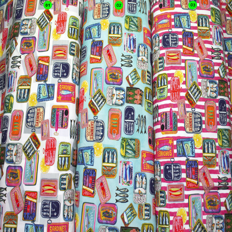 Baumwolljersey „Sardines Retro“