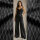 Jacquard-Jersey mit Lurex-Rauten – Schwarz / Silber