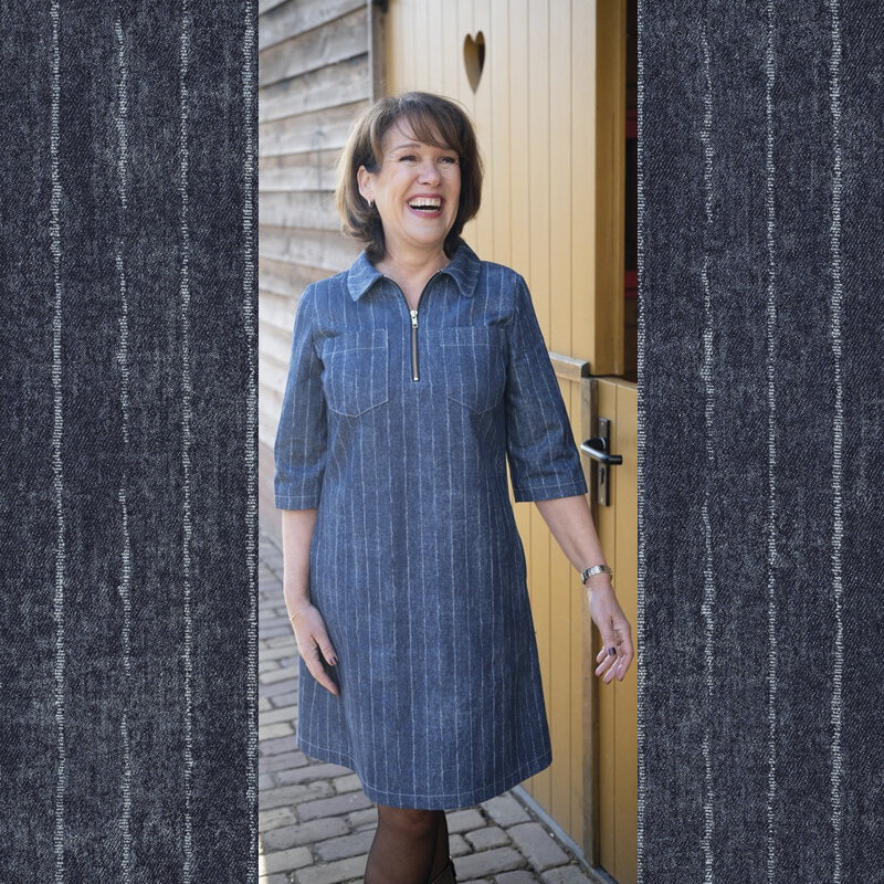 Denim Streifen Indigo – Poppy 27