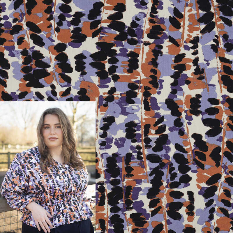 Baumwolle Viskose Abstract Lila / Violett – Poppy 27