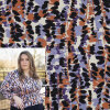 Baumwolle Viskose Abstract Lila / Violett – Poppy 27