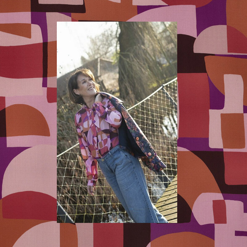 Viskose LENZING™ ECOVERO™ Abstrakt Rosa – Poppy 27