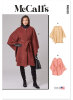 McCalls Schnittmuster Damen- Poncho-Mantel (XS-S-M-L-XL-XXL)