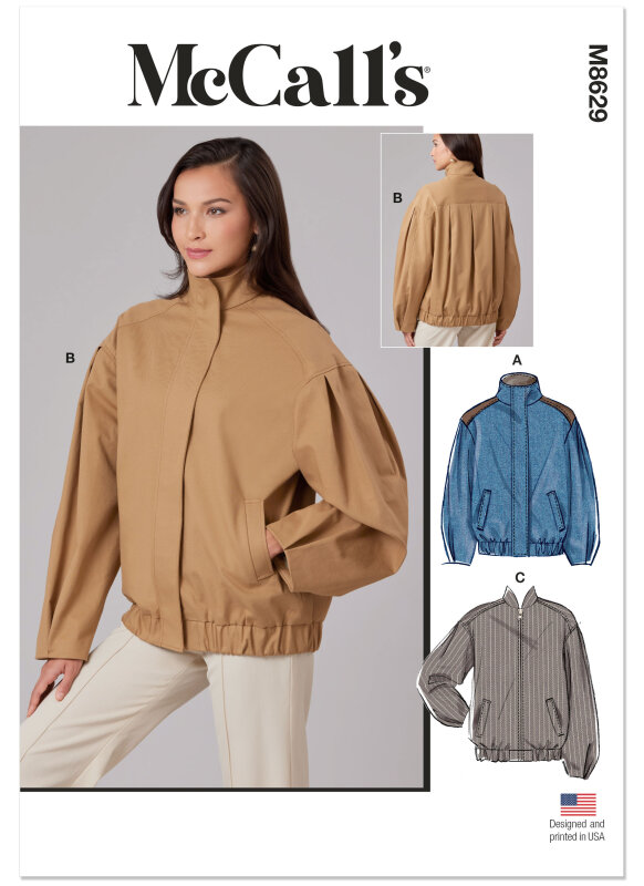 McCalls Schnittmuster Damen-Gefütterte Blouson-Jacke
